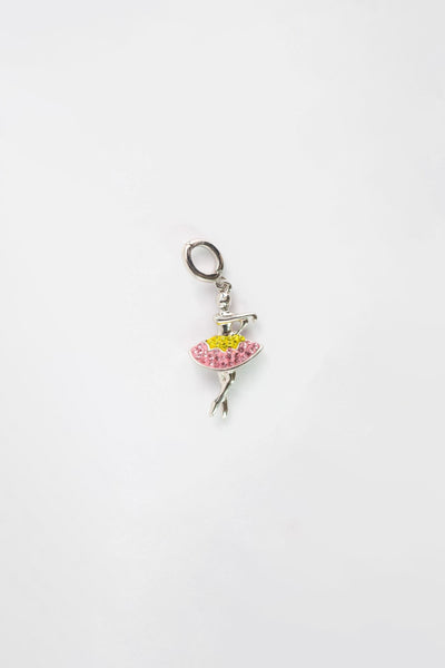 Ballerina In Yellow Pink Dress Crystal Sterling Silver Charm | Annie and Sisters