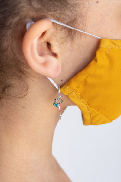 Dancer Leap in Air (In A Scorpion Kick) Crystal Sterling Silver Charm in Blue Zircon | Annie and Sisters
