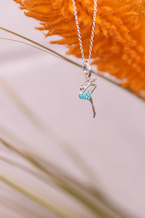 Dancer Leap in Air (In A Scorpion Kick) Crystal Sterling Silver Charm in Blue Zircon | Annie and Sisters