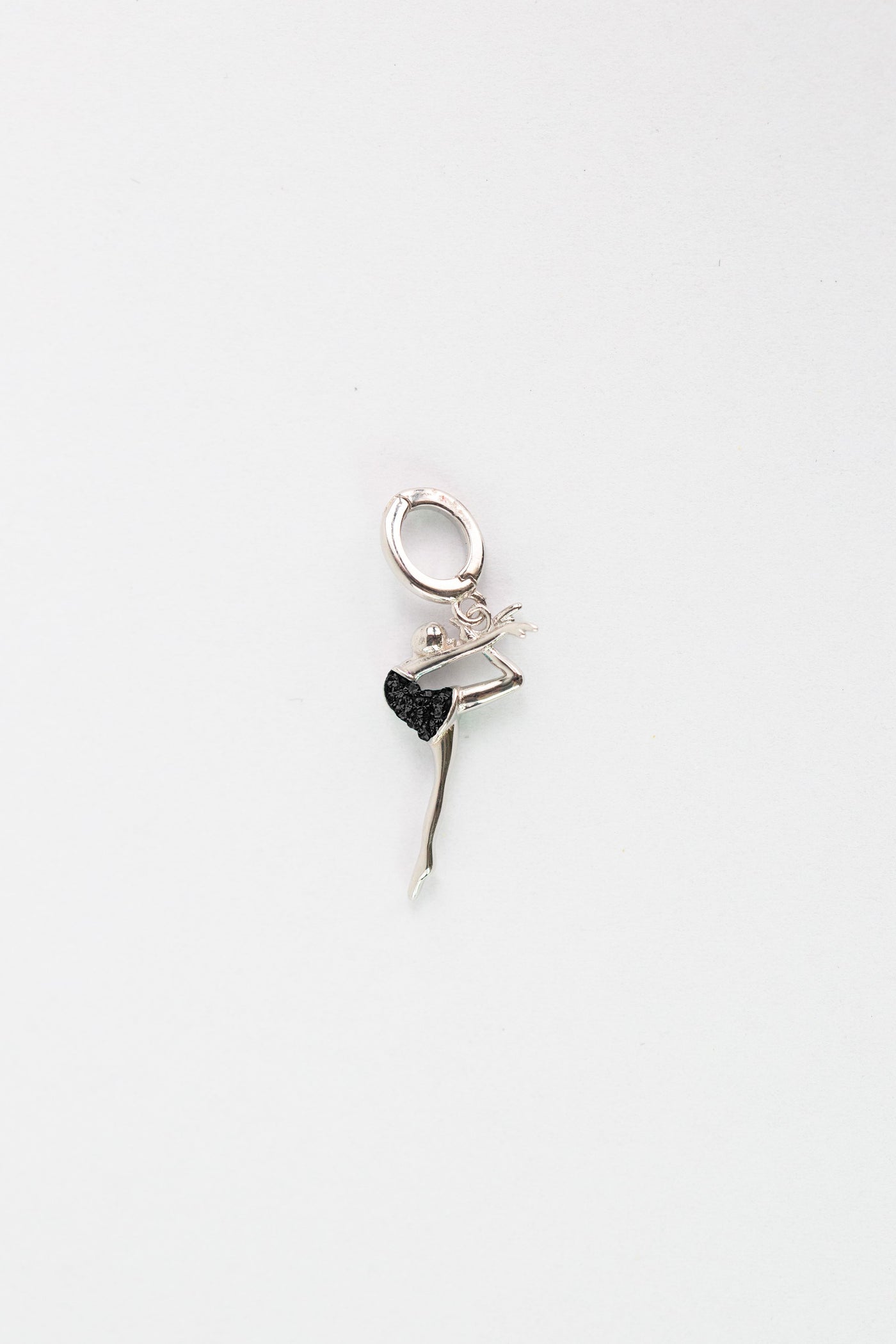 Dancer Leap in Air (In A Scorpion Kick) Crystal Sterling Silver Charm in Jet Black | Annie and Sisters