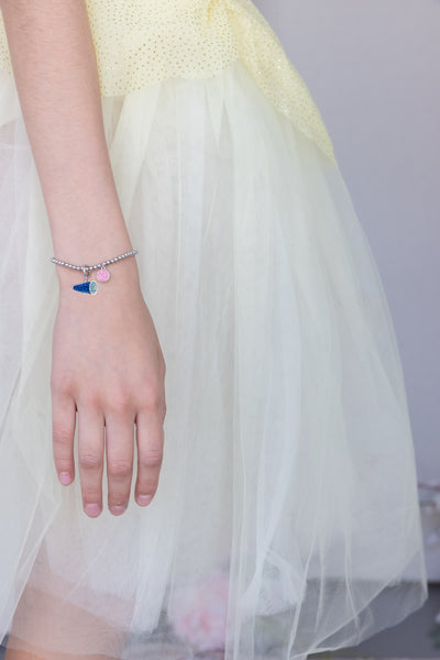 Cheer Megaphone Crystal Sterling Silver Charm in sapphire + montana crystals  | Annie and Sisters