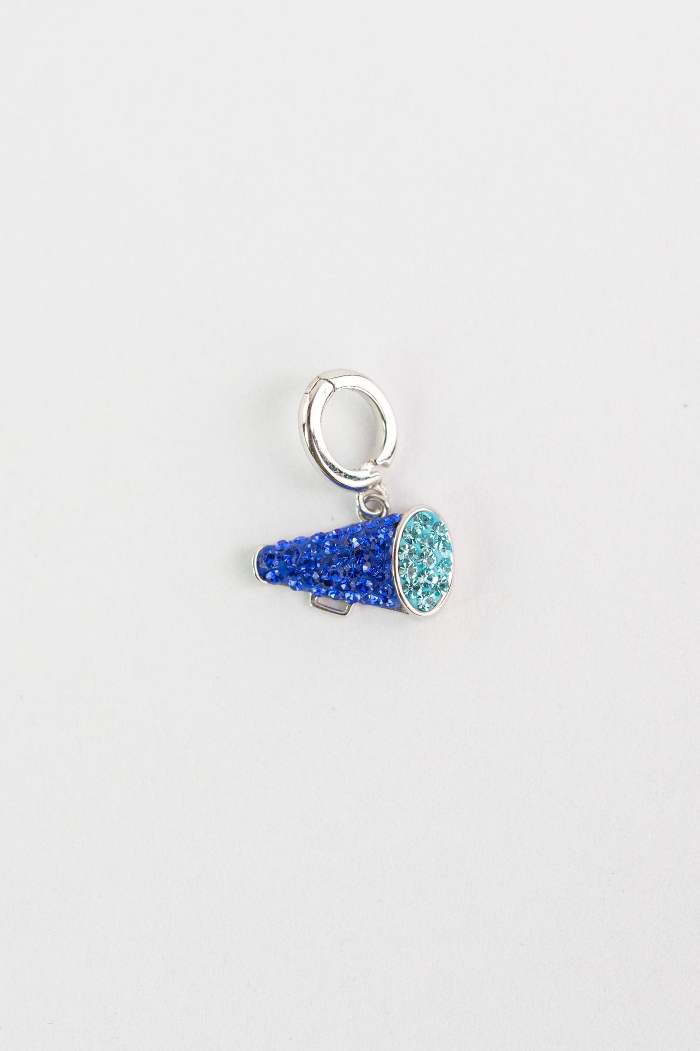 Cheer Megaphone Crystal Sterling Silver Charm in sapphire + montana crystals  | Annie and Sisters