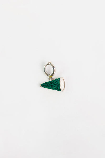 Cheer Megaphone Crystal Sterling Silver Charm in Emerald | Annie and Sisters