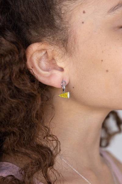Cheer Megaphone Crystal Sterling Silver Charm in Citrine | Annie and Sisters