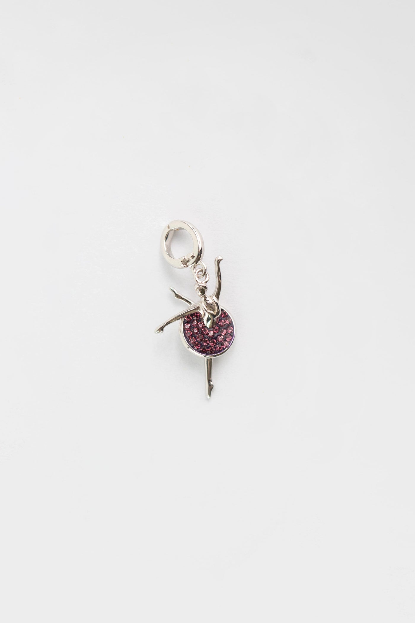 Ballerina in Arabesque Pose Crystal Sterling Silver Charm | Annie and Sisters