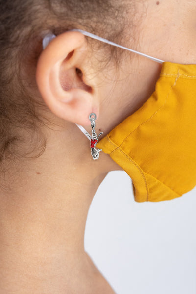 Cheerleader Jump in Air Crystal Sterling Silver Charm | Annie and Sisters