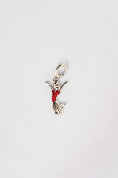 Cheerleader Jump in Air Crystal Sterling Silver Charm | Annie and Sisters