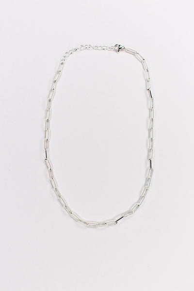 Oval Paper Clip Sterling Silver Necklace | Annie and Sisters