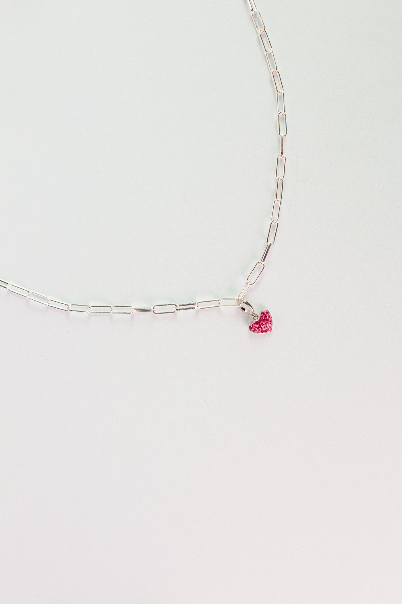 Oval Paper Clip Sterling Silver Necklace with charm | Annie and Sisters