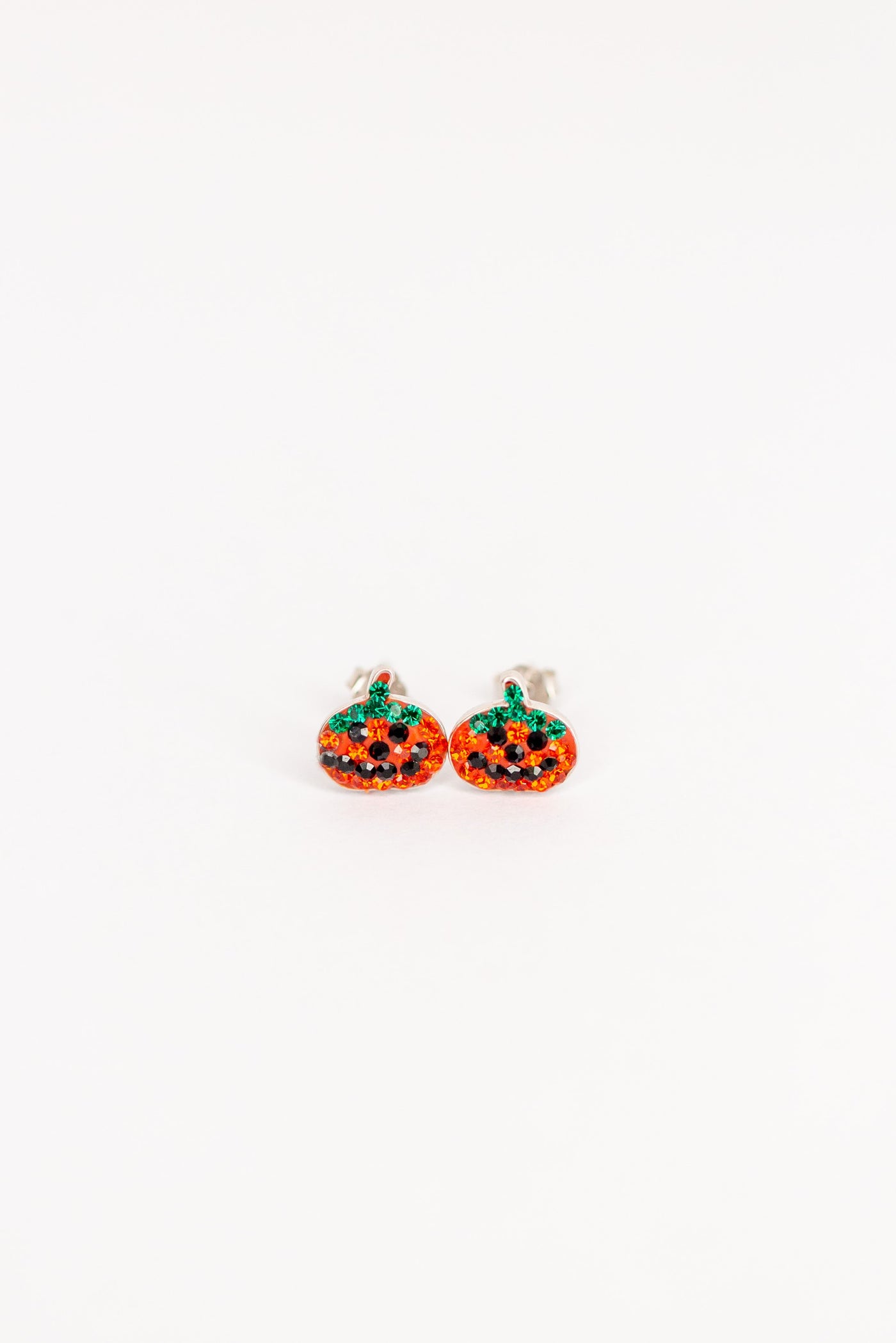 Pumpkin Crystal Sterling Silver Stud Earrings | Annie and Sisters 