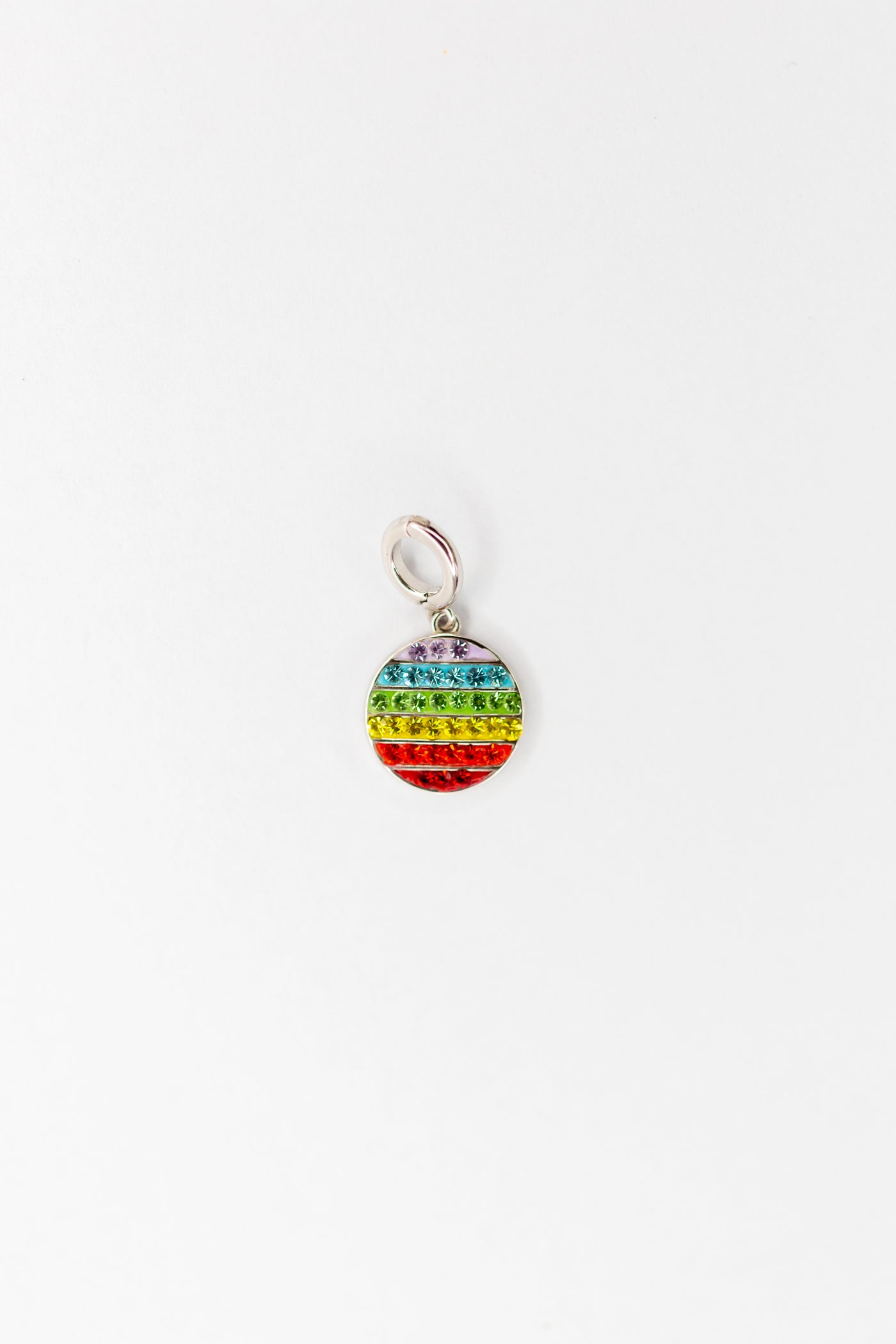 Round Disk Rainbow Pop-It Toy Crystal Sterling Silver Charm | Annie and Sisters