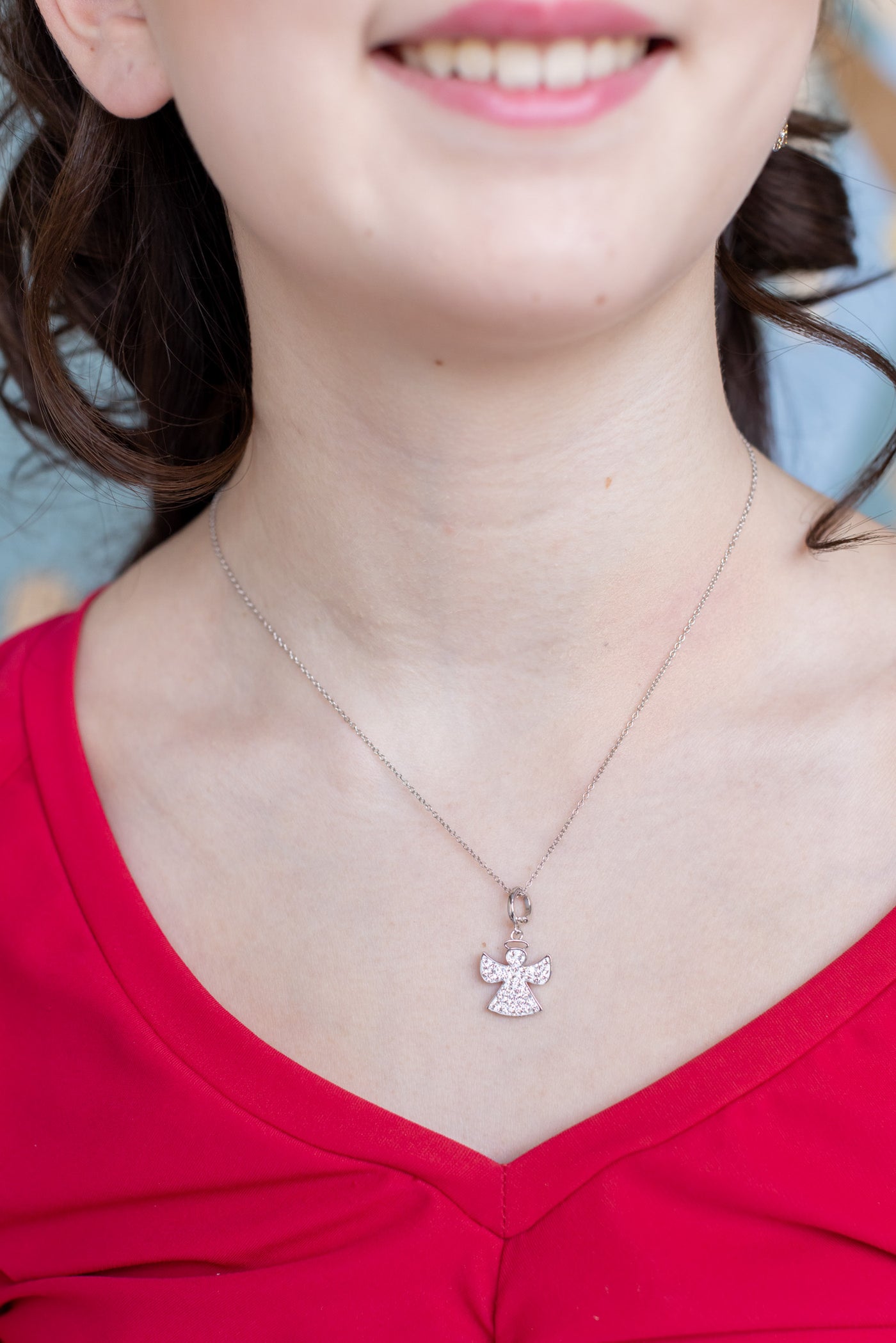 Clear White Angel Crystal Sterling Silver Charm | Annie and Sisters