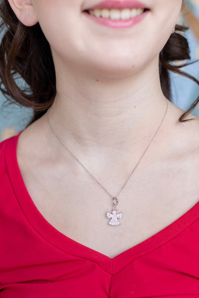 Clear White Angel Crystal Sterling Silver Charm | Annie and Sisters