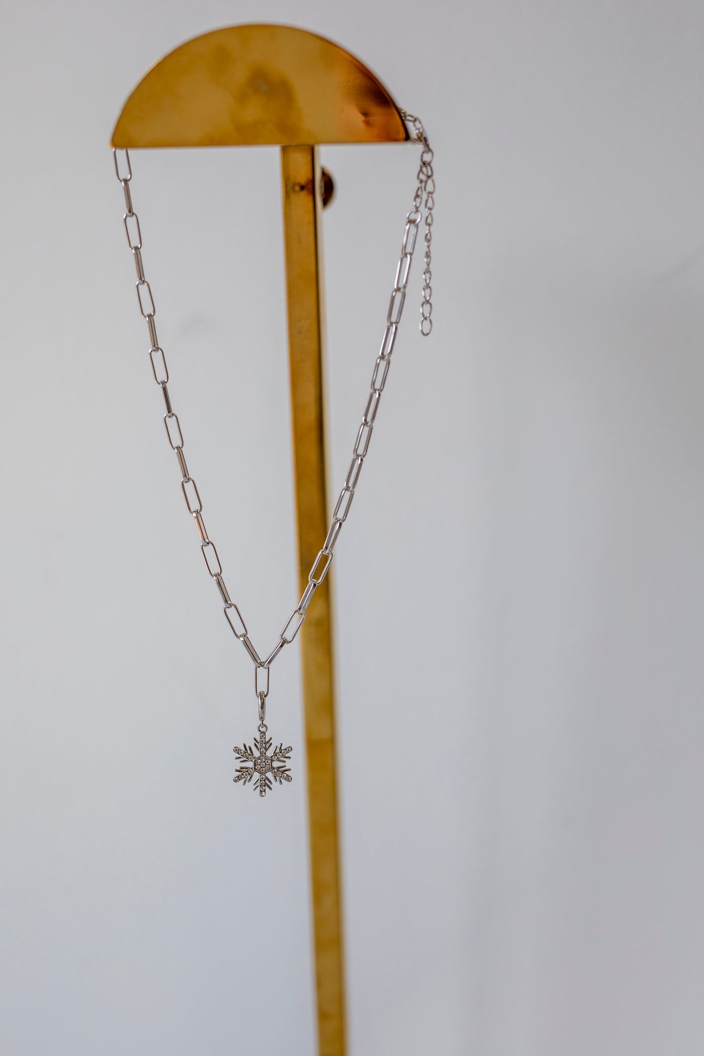 Snowflake Crystal Sterling Silver Charm with Paperclip Necklace | Annie and Sisters