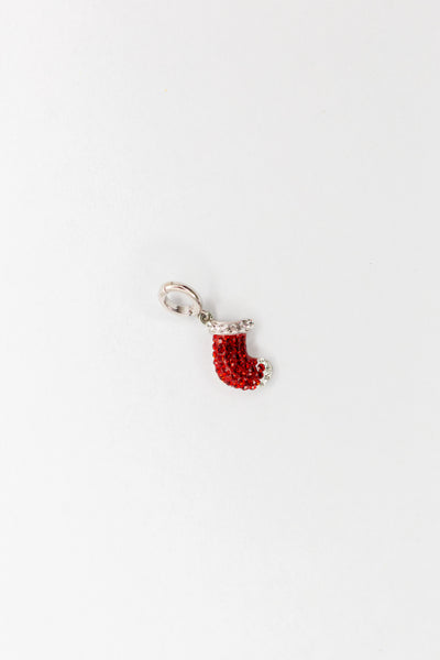 Holiday Stocking Crystal Sterling Silver Charm | Annie and Sisters