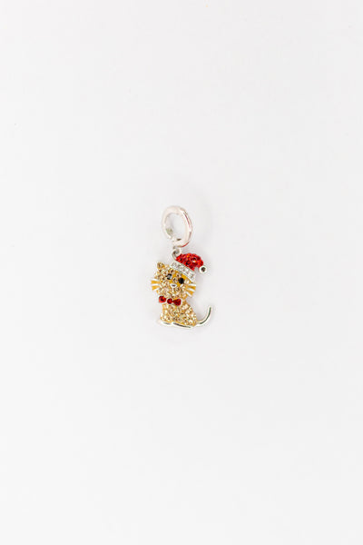 Holiday Kitty Cat Sterling Silver Charm | Annie and Sisters