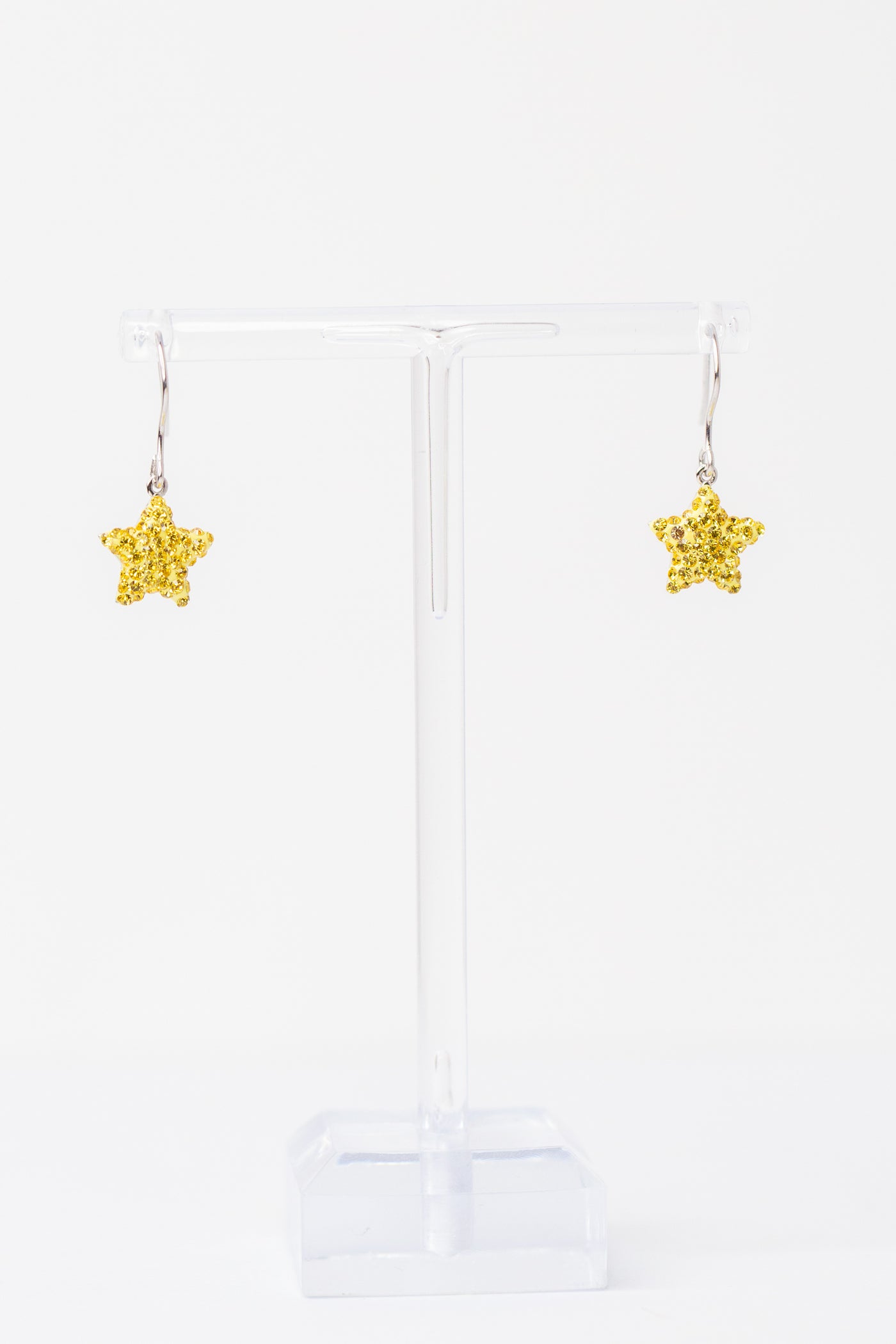Dangling Yellow Star Crystal Sterling Silver Earrings | Annie and Sisters