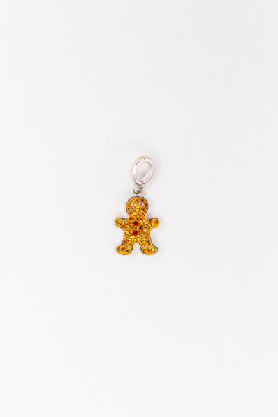 Gingerbread Man Crystal Sterling Silver Charm | Annie and Sisters