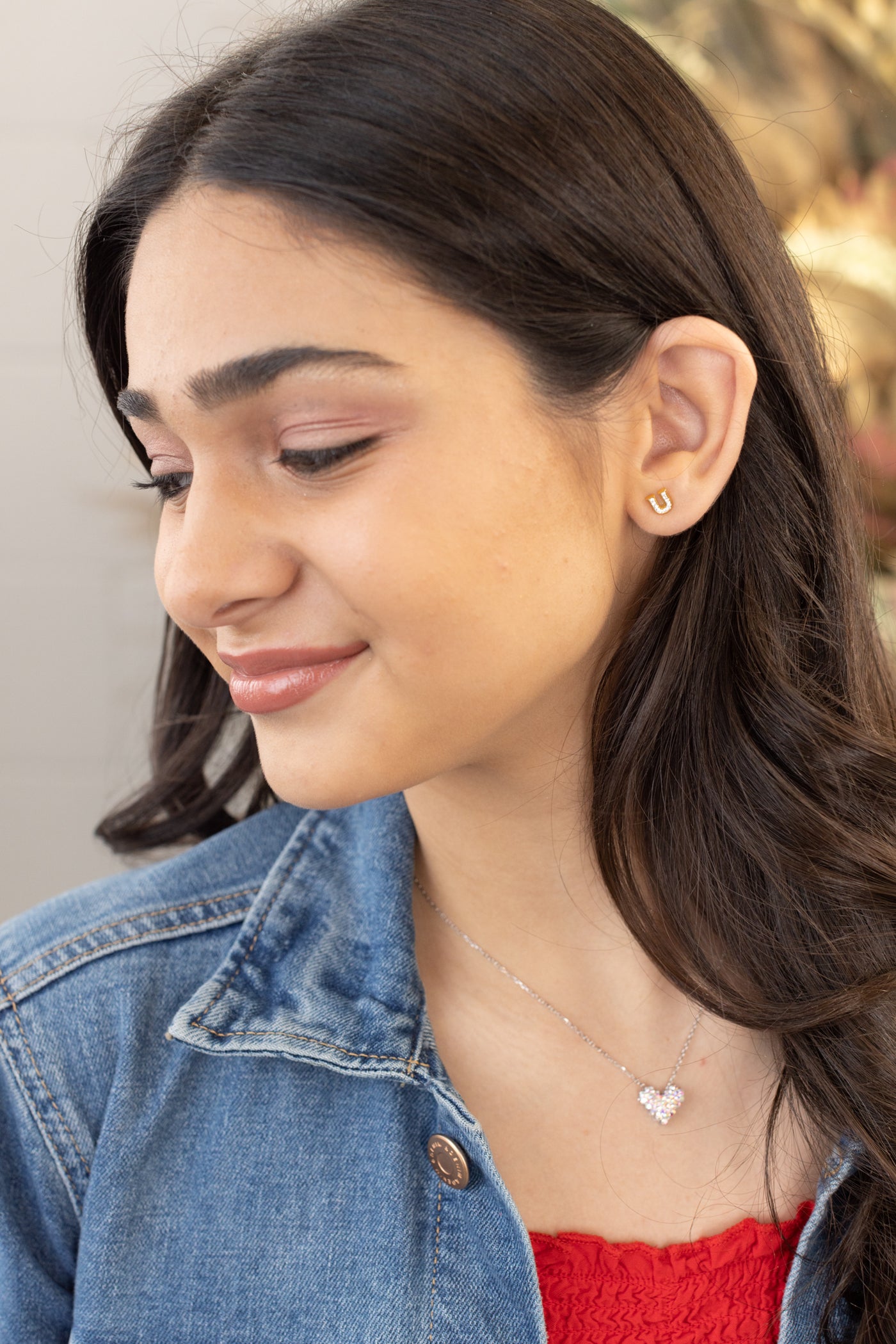 “I love You” Crystal Sterling Silver Stud Earrings | Annie and Sisters