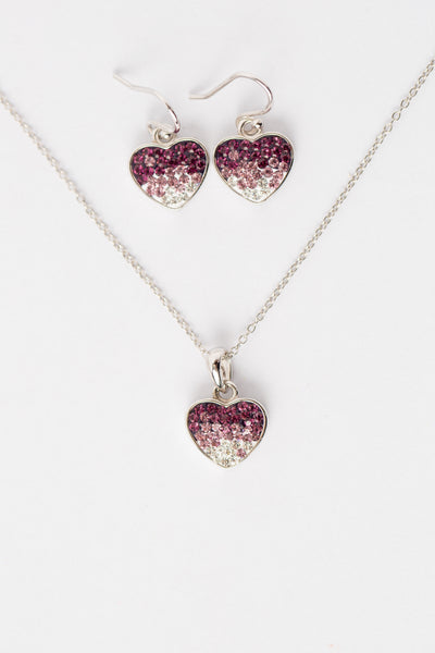 Amethyst Ombre Crystal Heart Necklace | Annie and Sisters