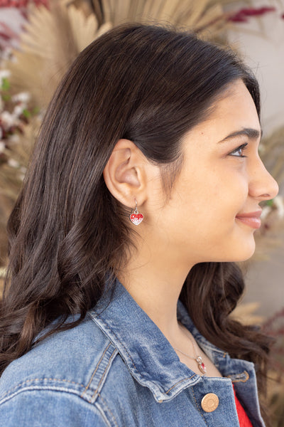 Ombre Heart Crystal Sterling Silver Dangling Earrings | Annie and Sisters