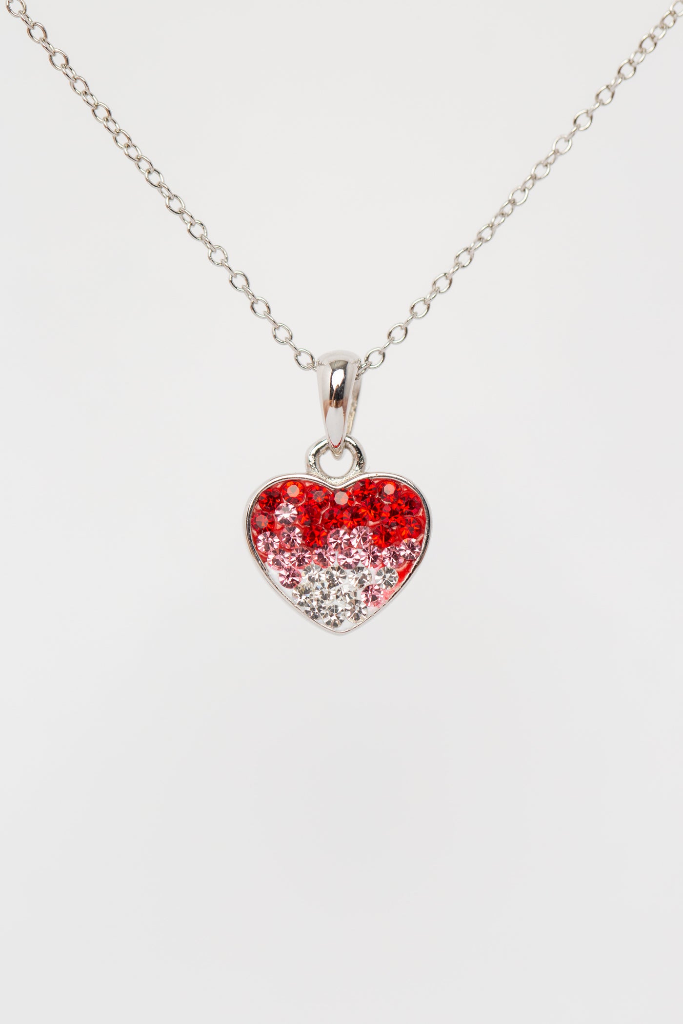 Red Ombre Crystal Heart Necklace | Annie and Sisters