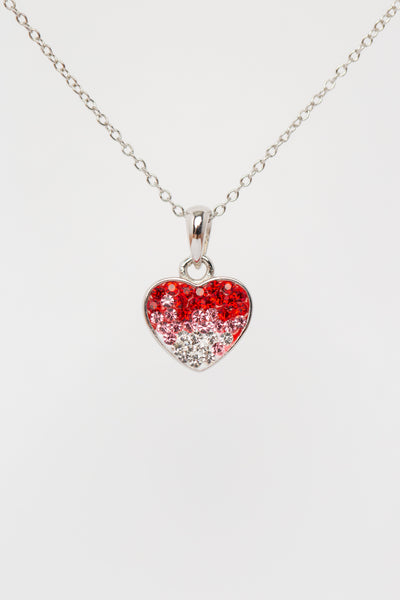 Red Ombre Crystal Heart Necklace | Annie and Sisters
