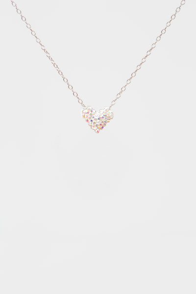 AB Crystal Heart Sterling Silver Necklace | Annie and Sisters