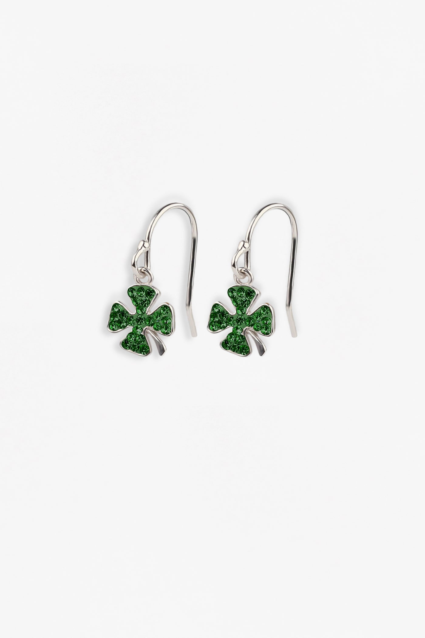 Mini Cloverleaf Crystal Sterling Silver Dangling Earrings | Annie and Sisters