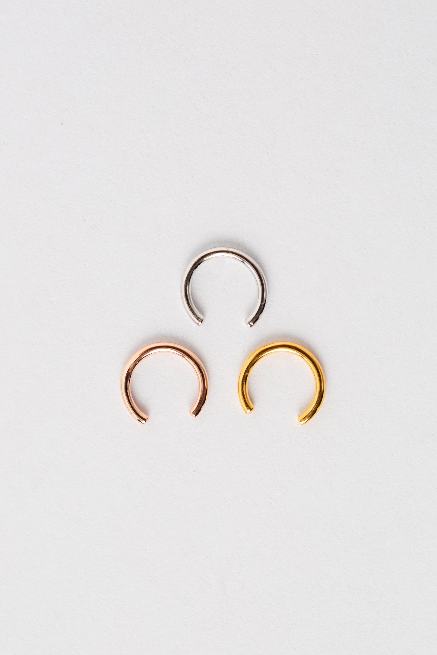 Three Piece Tri Color Plating Sterling Silver Ear Cuff Set | Annie and Sisters 