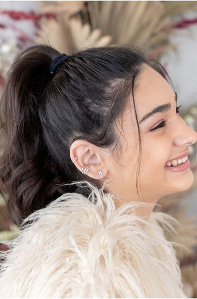 Three Wire Plain Rhodium Plated Sterling Silver Ear Cuff | Annie and Sisters 