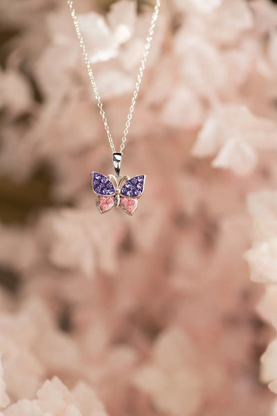 Butterfly Crystal Sterling Silver Necklace | Annie and Sisters