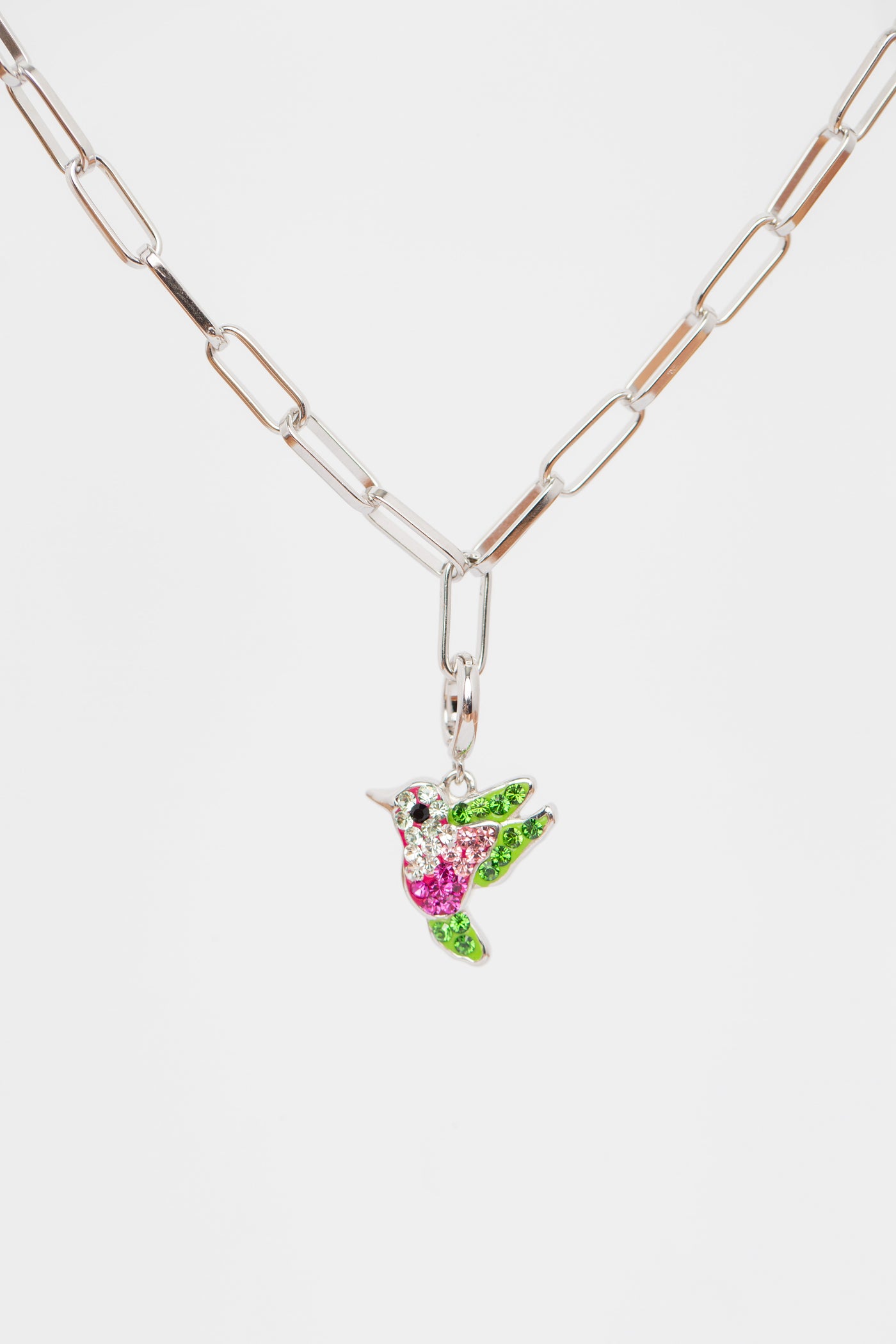 Hummingbird Crystal Sterling Silver Charm with necklace | Annie and Sisters