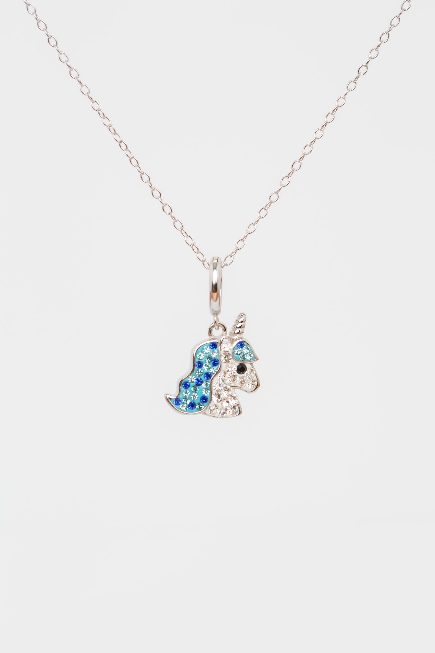 Blue Unicorn Crystal Sterling Silver Charm | Annie and Sisters