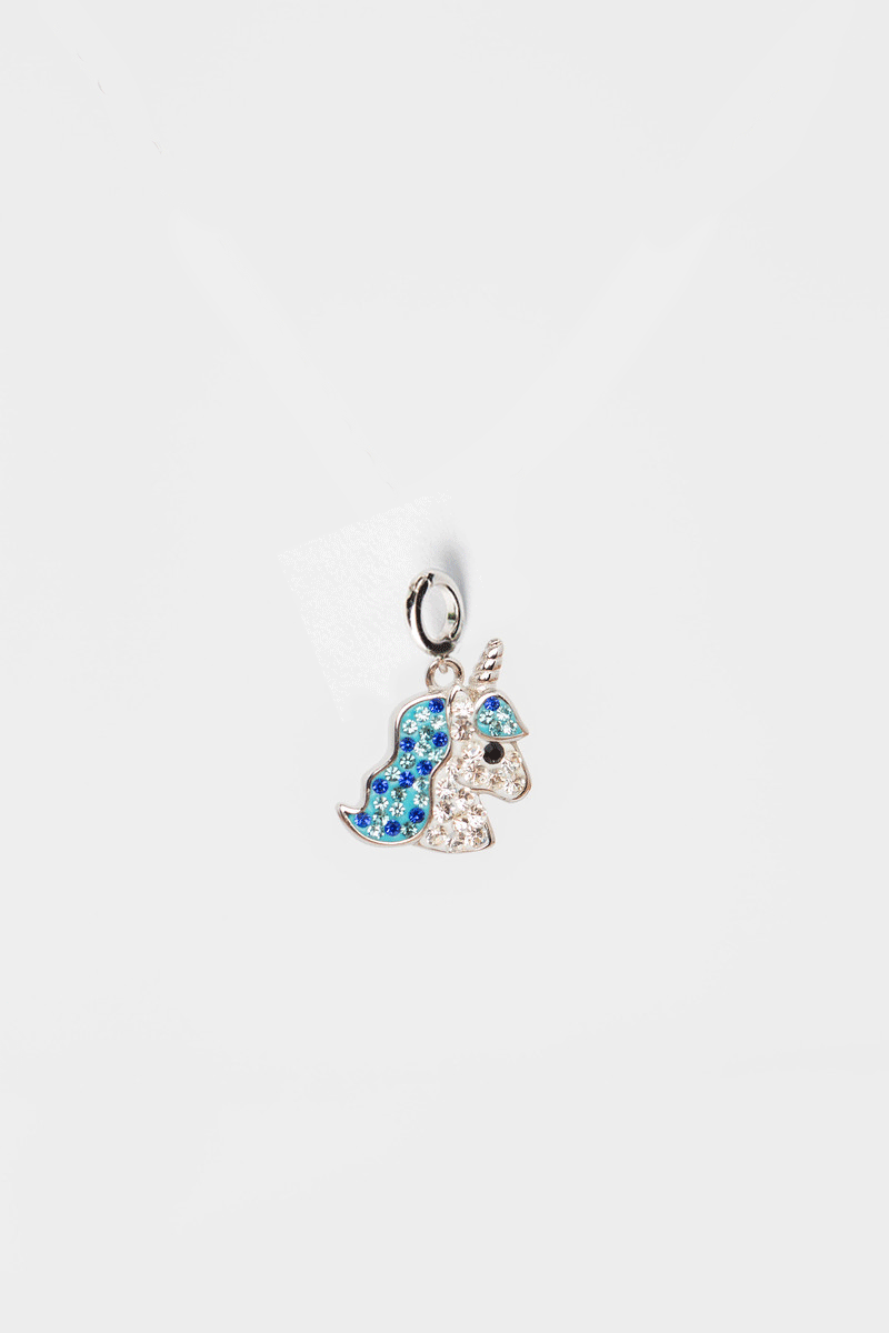 Blue Unicorn Crystal Sterling Silver Charm | Annie and Sisters