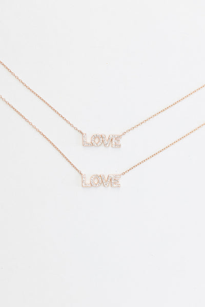 LOVE Crystal Sterling Silver Necklace | Annie and Sisters