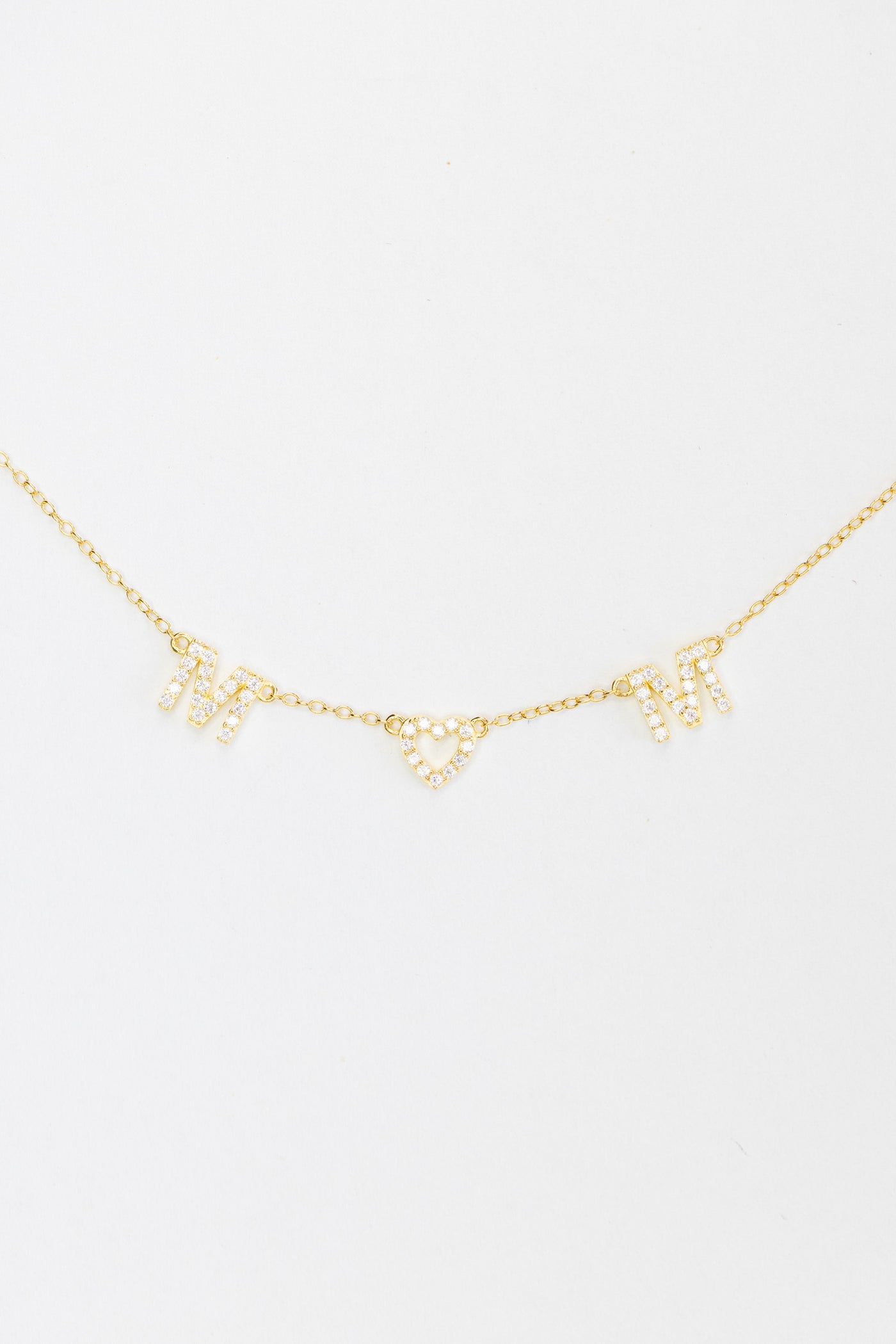 Gold Plated "MOM" Crystal Sterling Silver Necklace | Annie and Sisters