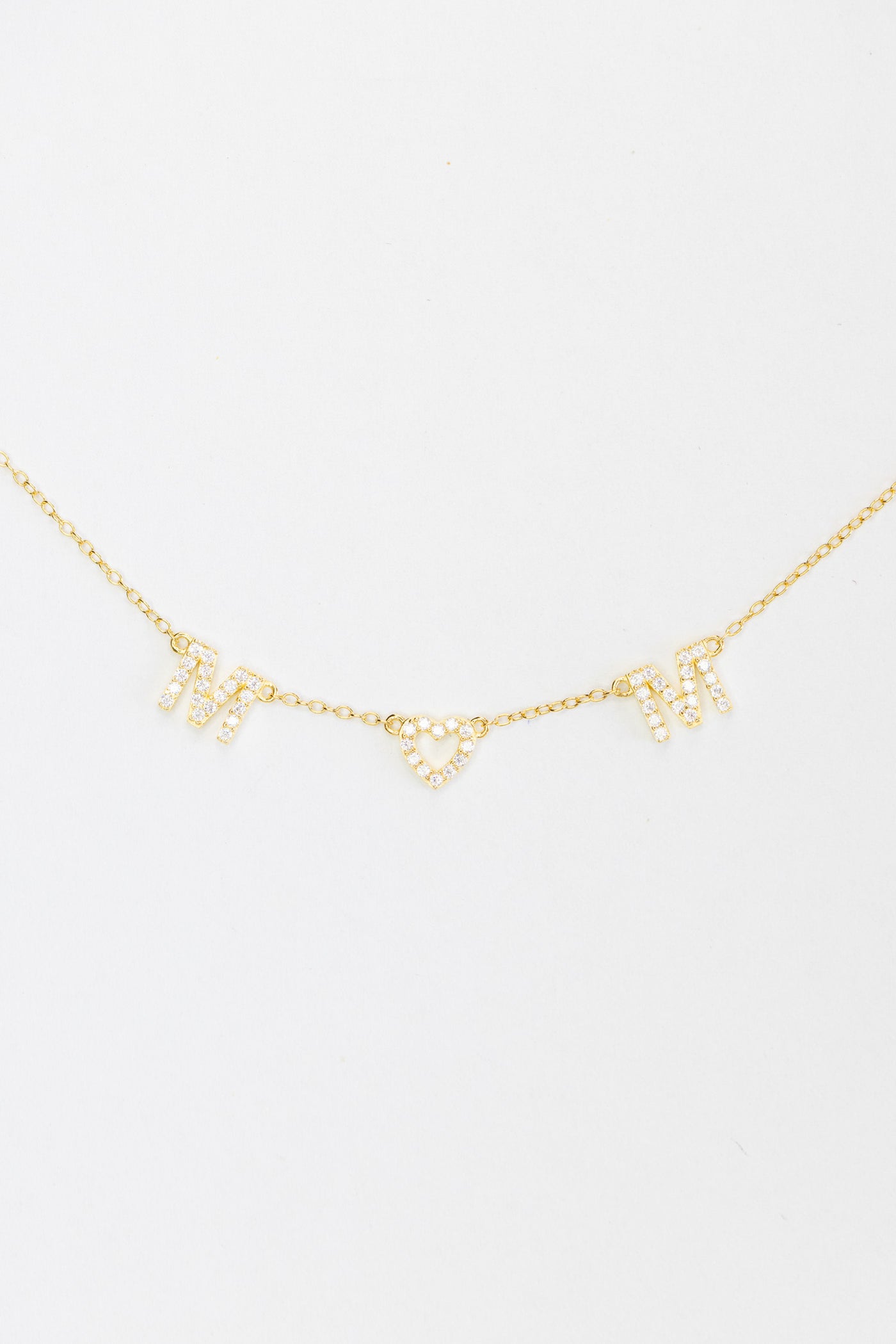 Gold Plated "MOM" Crystal Sterling Silver Necklace | Annie and Sisters