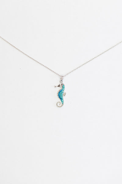 Mother Seahorse Crystal Sterling Silver Necklace | Annie and Sisters