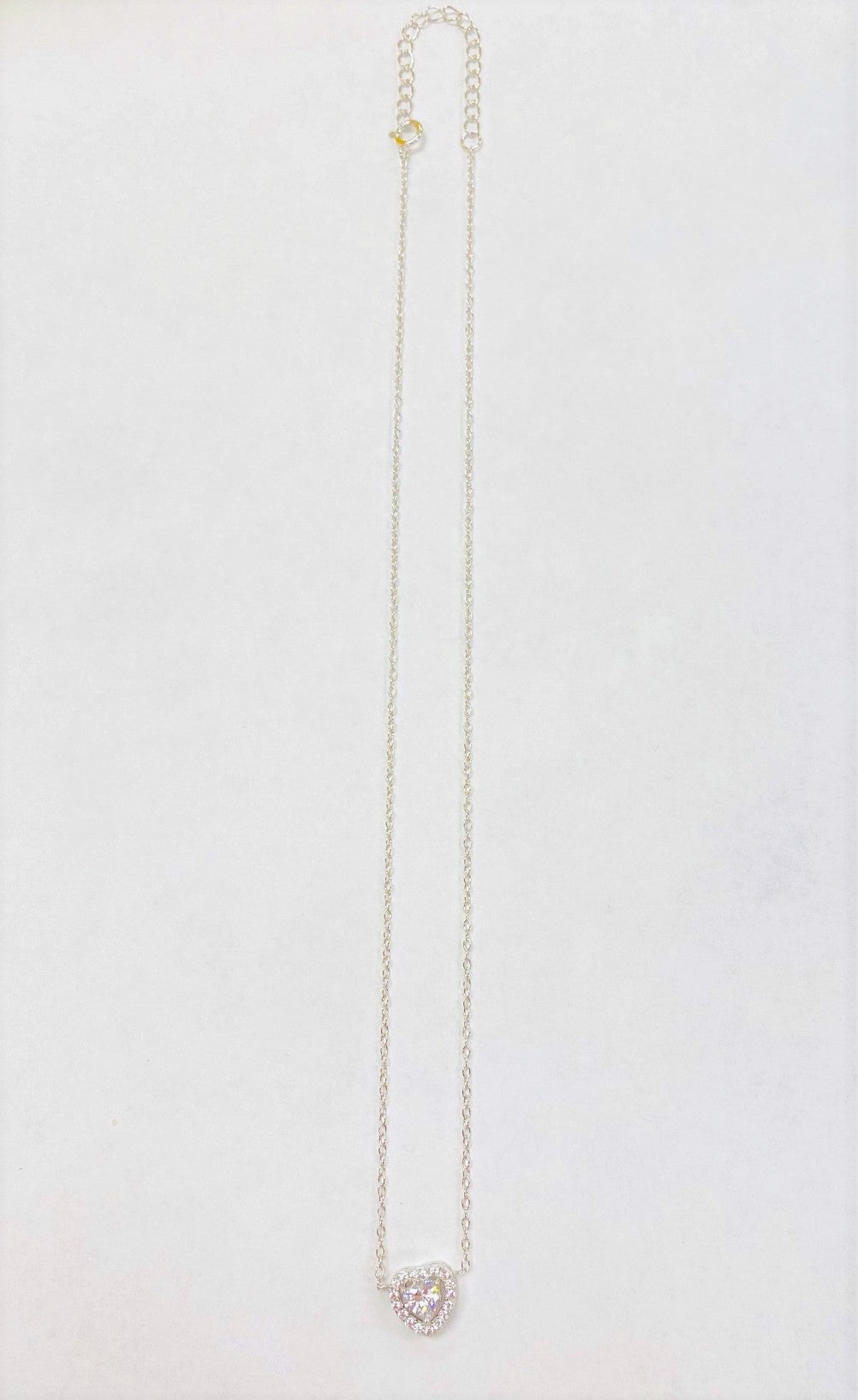 Mini Heart Halo Heart Cubic Zirconia Sterling Silver Necklace | Annie and Sisters
