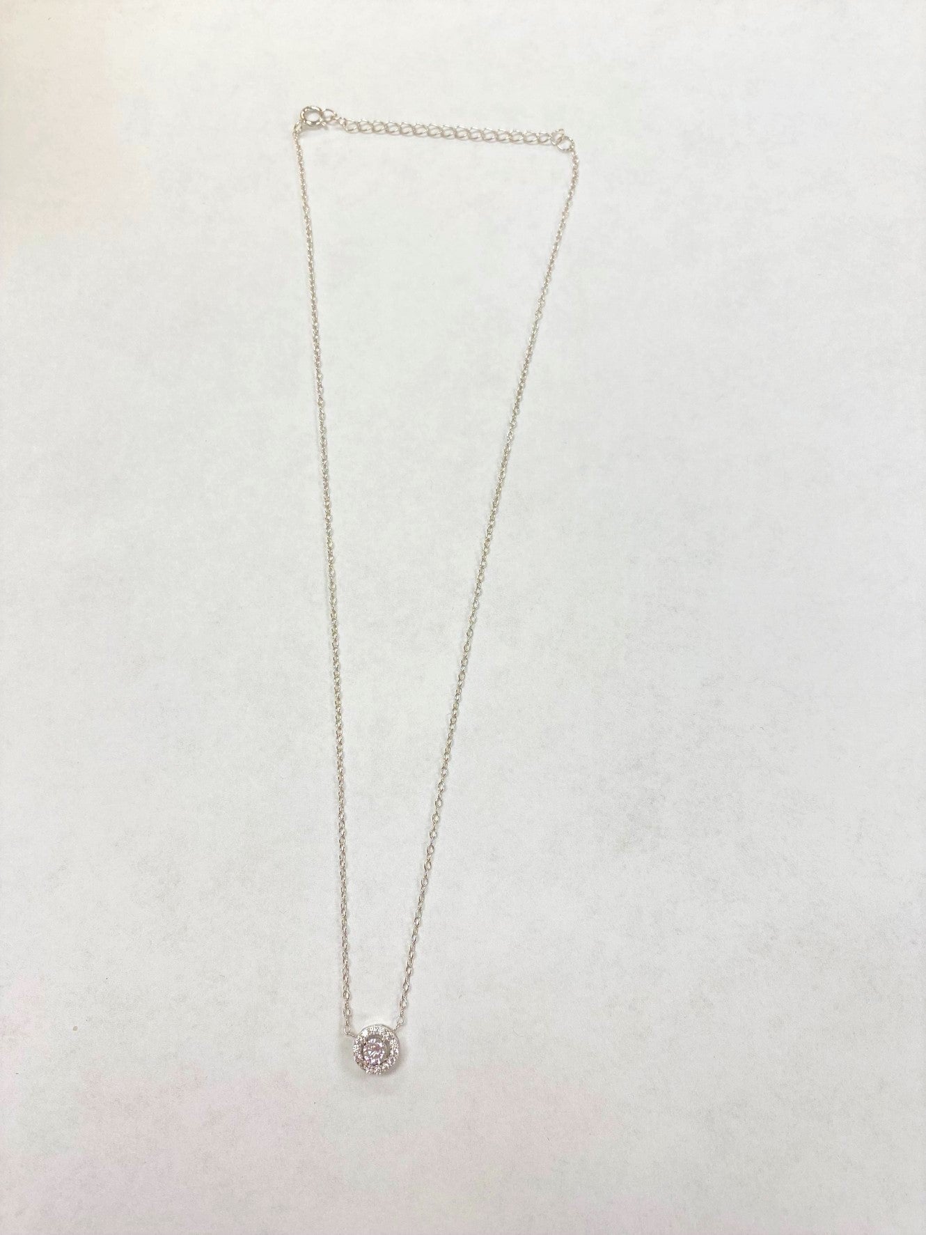 Mini Circle Halo Cubic Zirconia Sterling Silver Necklace | Annie and Sisters