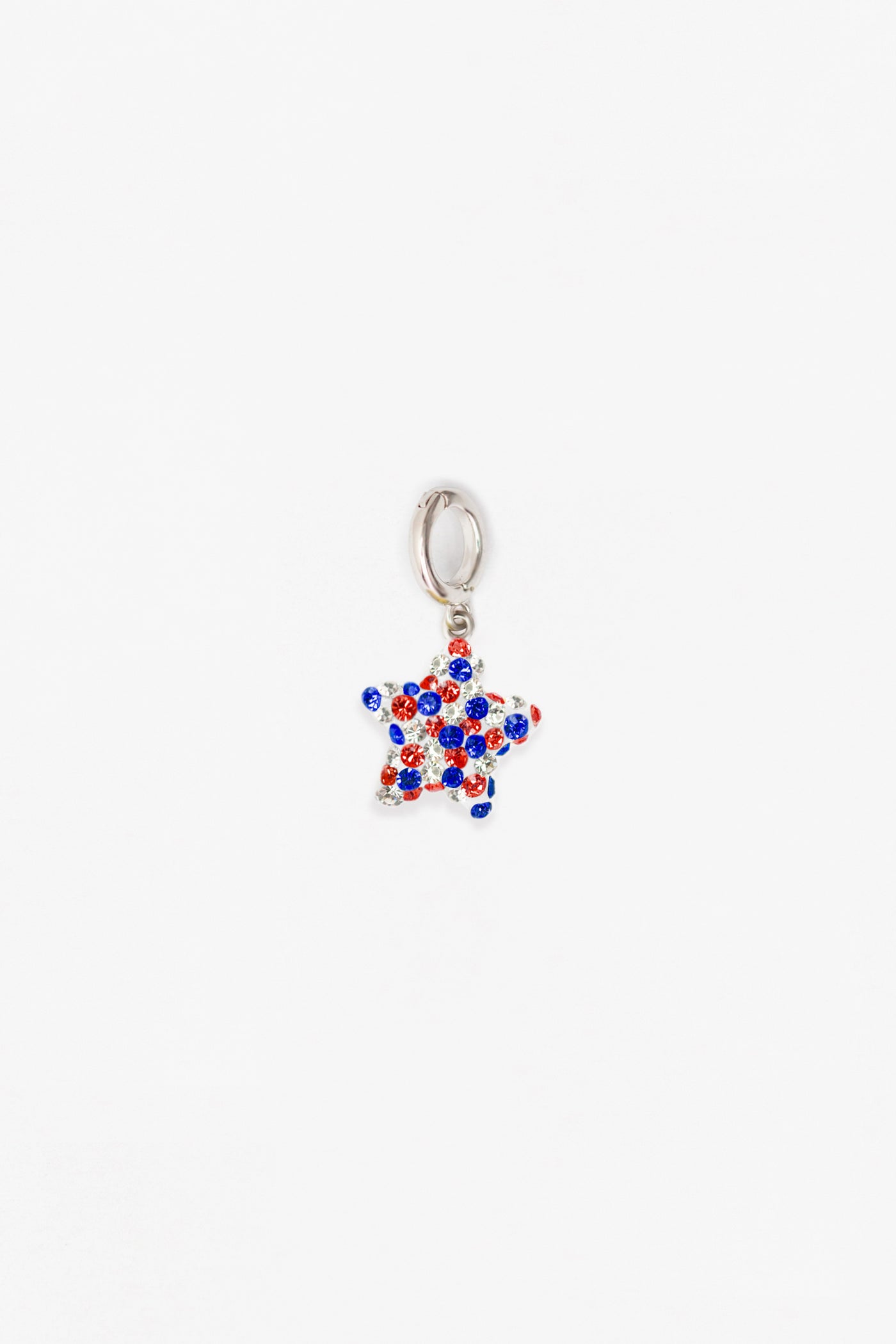 Patriotic Red, White and Blue Star Crystal Sterling Silver Charm | Annie and Sisters