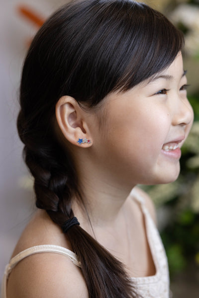 Red, White and Blue Star Stud Silver Earrings | Annie and Sisters