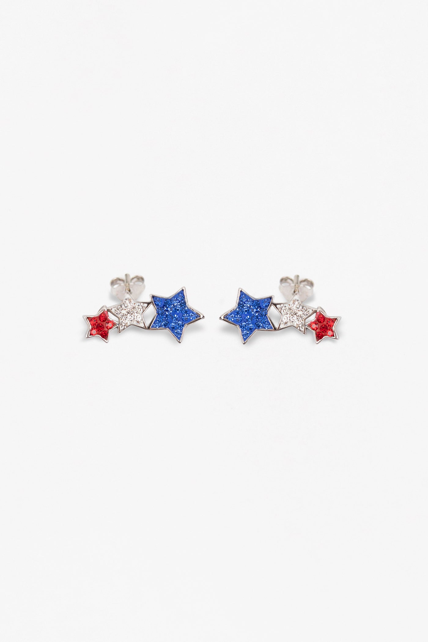 Red, White and Blue Star Stud Silver Earrings | Annie and Sisters