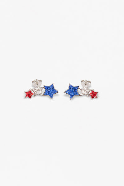 Red, White and Blue Star Stud Silver Earrings | Annie and Sisters