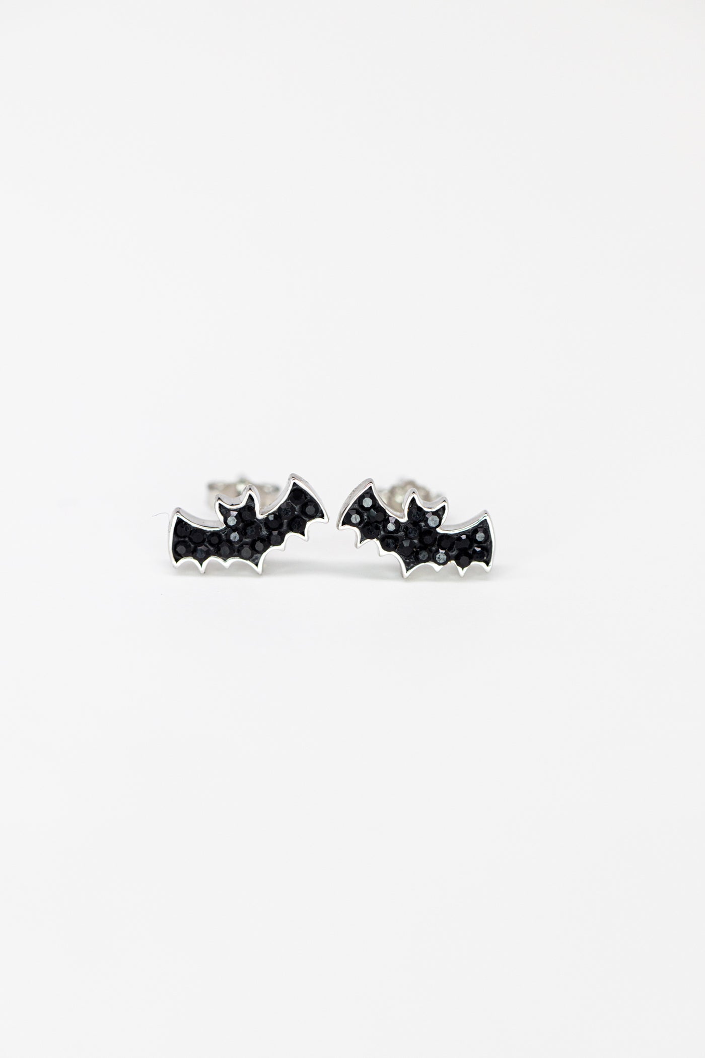 Bat Crystal Sterling Silver Earrings