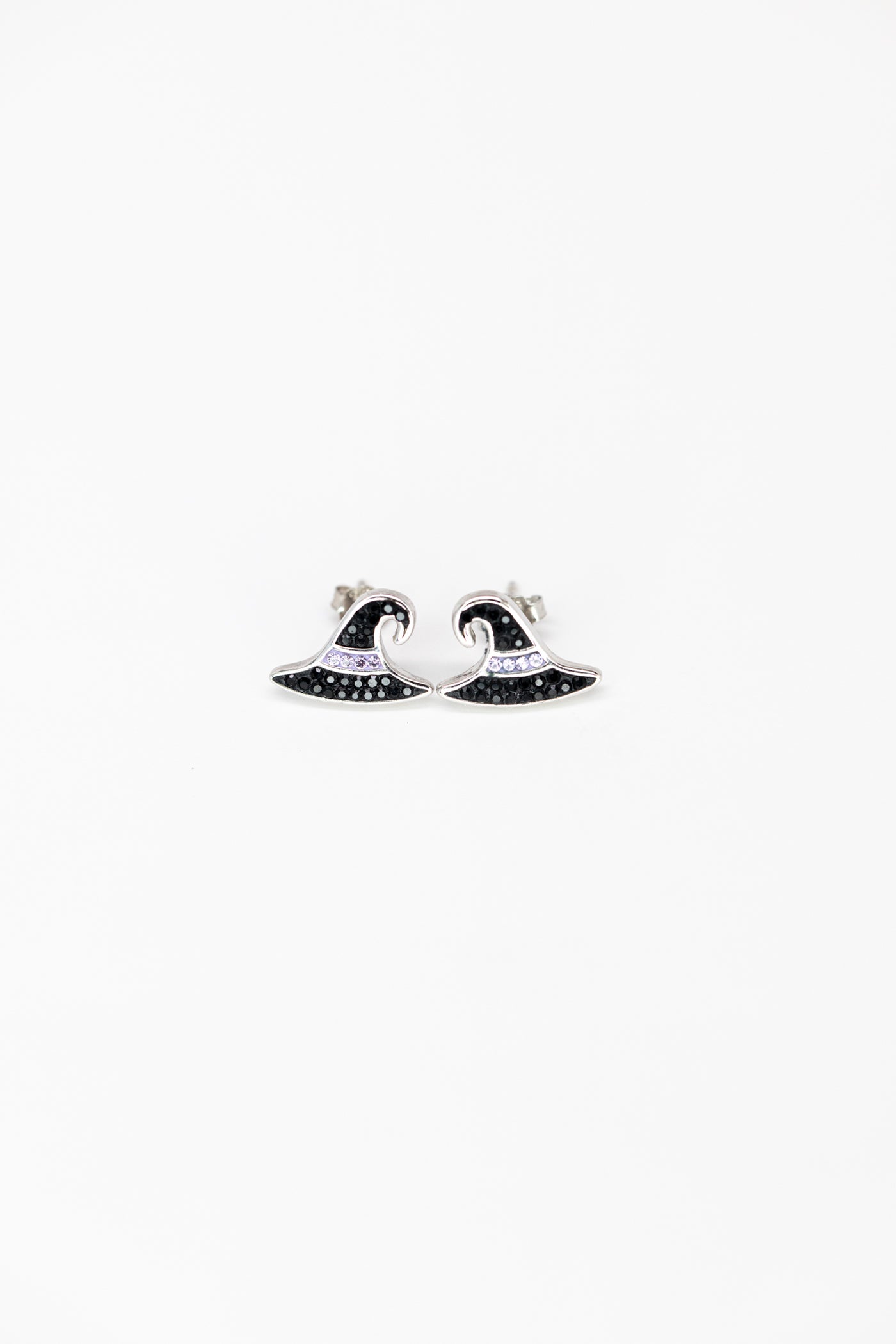 Witch Hat Crystal Sterling Silver Earrings