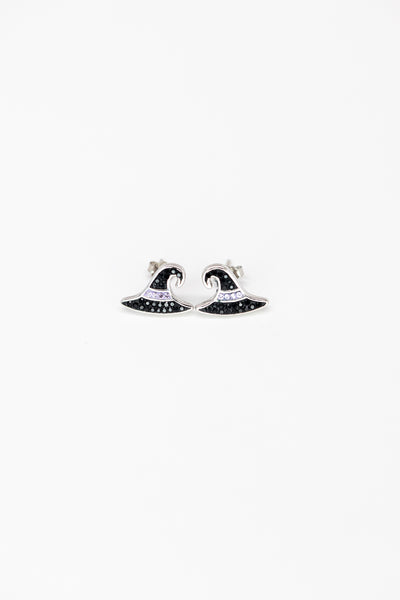 Witch Hat Crystal Sterling Silver Earrings