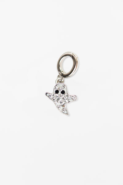 White Ghost Crystal Sterling Silver Charm
