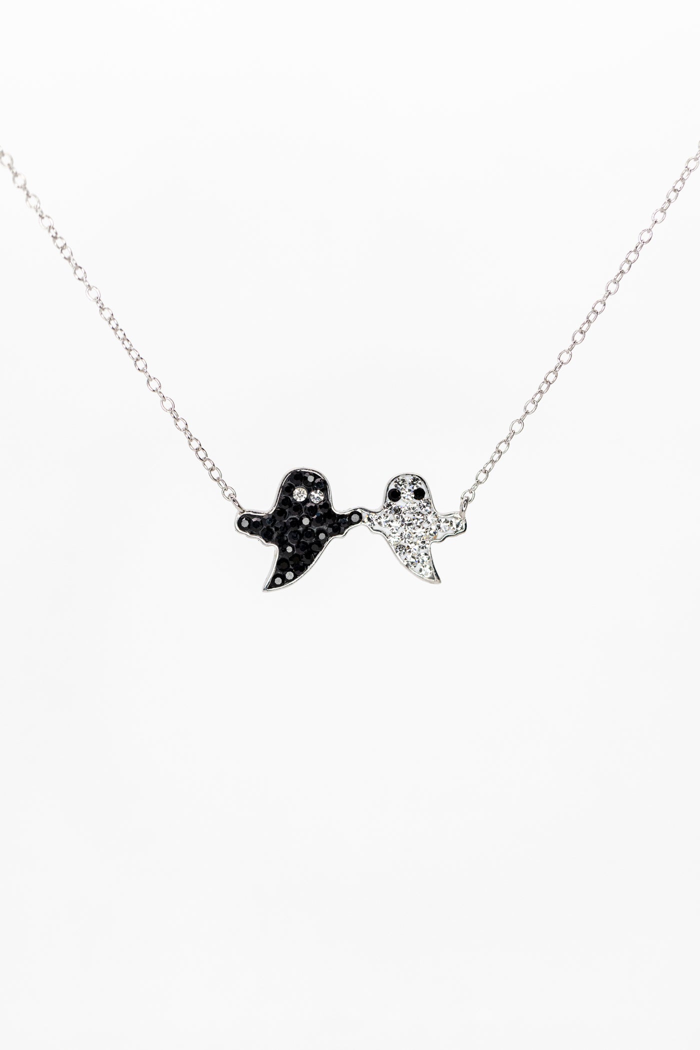 Ghost Friendship Crystal Sterling Silver Necklace